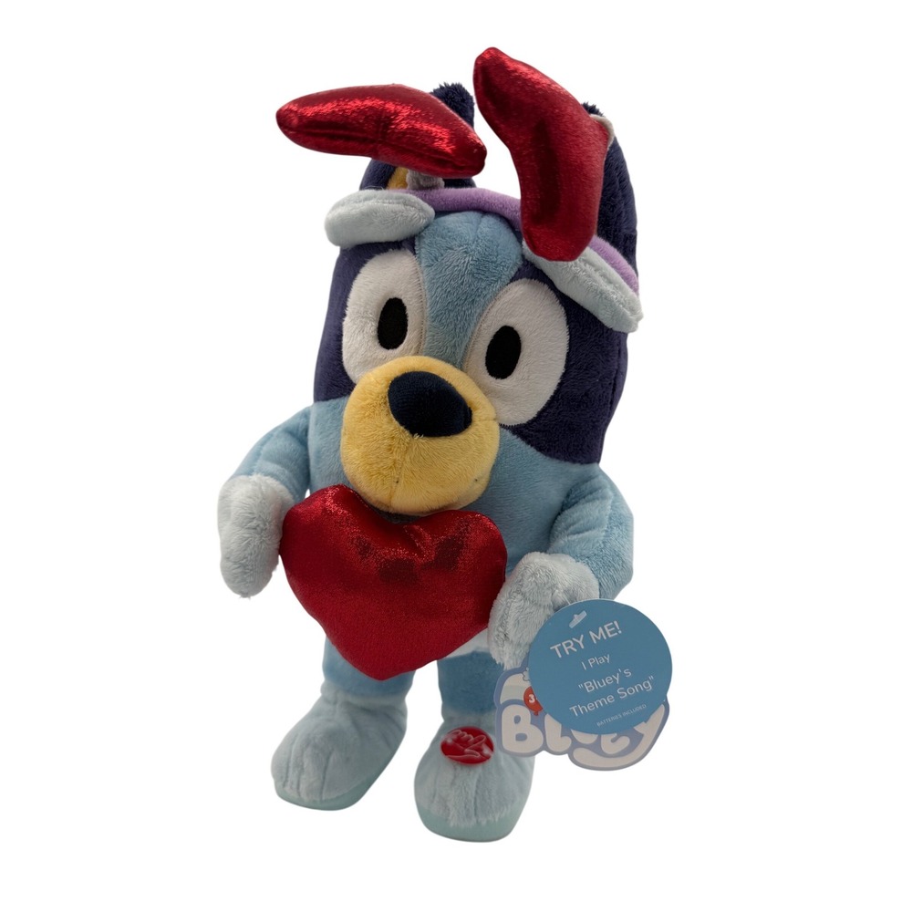 Bluey Plush Toy Interactive Musical‎ Heart Valentine's Day Love Theme song NEW